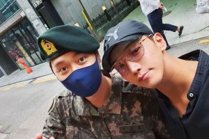 Chansung de 2 PM rencontre Jun.K pendant son temps libre dans l'armée