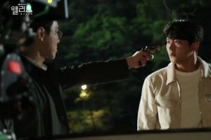 Joo Won se bat contre le froid et les accessoires cassés lors d'une répétition de scène de tournage tendue pour "Alice"