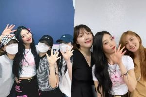 Red Velvet + Yerin de GFRIEND et Hayoung d'Apink montrent leur soutien aux débuts en solo de Joy