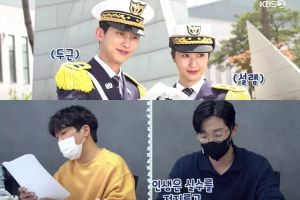L'université de police de Jinyoung, Krystal et Cha Tae Hyun montre les coulisses de la lecture et du tournage du scénario