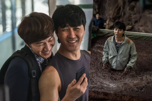 Lee Kwang Soo et Cha Seung Won filment leurs propres scènes d'action dans les coulisses du film "Sinkhole"