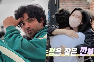 La star de "Squid Game" Anupam Tripathi retrouve son ami proche Park Ju Hyun à l'avant-première de "Home Alone" ("Je vis seul")