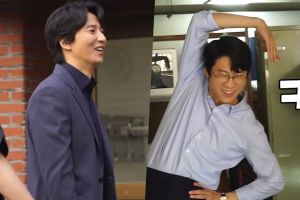 Kim Nam Gil n'arrête pas de rire de la nature enjouée de Jin Sun Kyu pendant le tournage de "Through The Darkness"