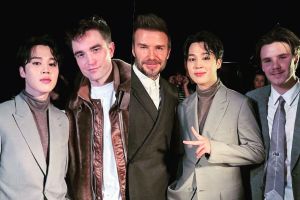 Jimin de BTS pose avec Robert Pattinson, David Beckham et bien d'autres à la Fashion Week de Paris