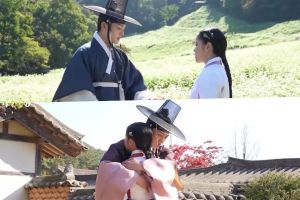 Kim Min Jae et Kim Hyang Gi tournent une série de moments romantiques pour "Poong, le psychiatre Joseon 2"