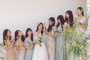 9MUSES fait équipe avec la membre Minha pour leur séance photo de mariage